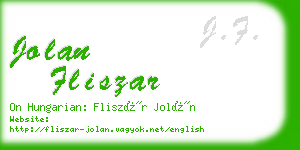 jolan fliszar business card